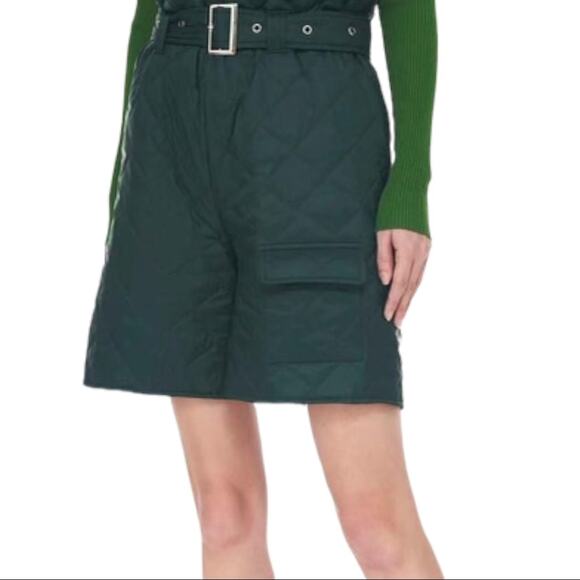 Cider Emerald Green Quilted Midi Shorts Size X-Small NWT - Picture 1 of 4